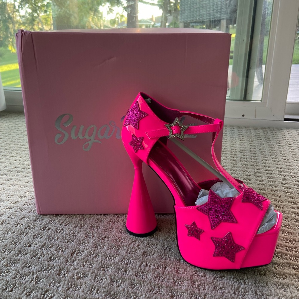 Dolls Kill Sugar Thrillz Super Starlet Platform Heels Size 8